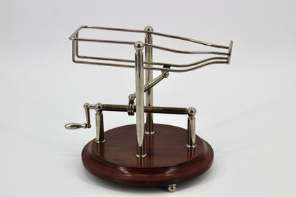 Antique Adjustable Cradle Silver & Wood Wine Decanter- Professionally Restored