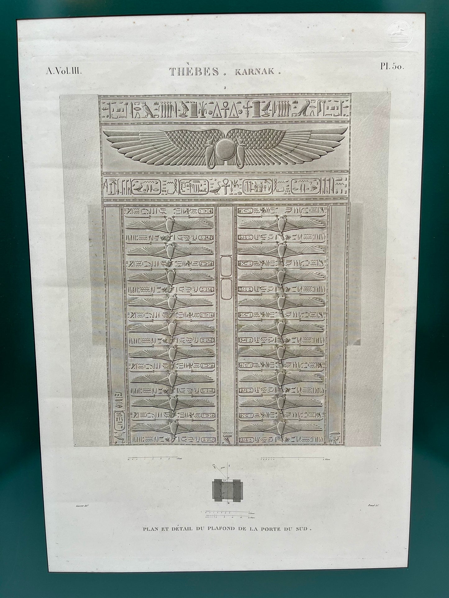 1822 Karnak Temple Napoleonic Savant-Illustrated Engraved Print for Description de l'Égypte