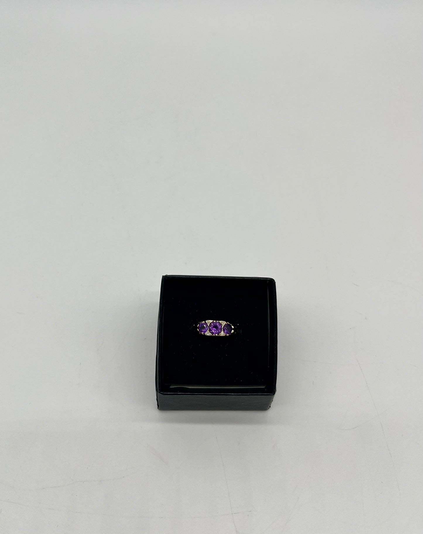 Bague en or 14 carats avec améthyste et diamants, 1 ct