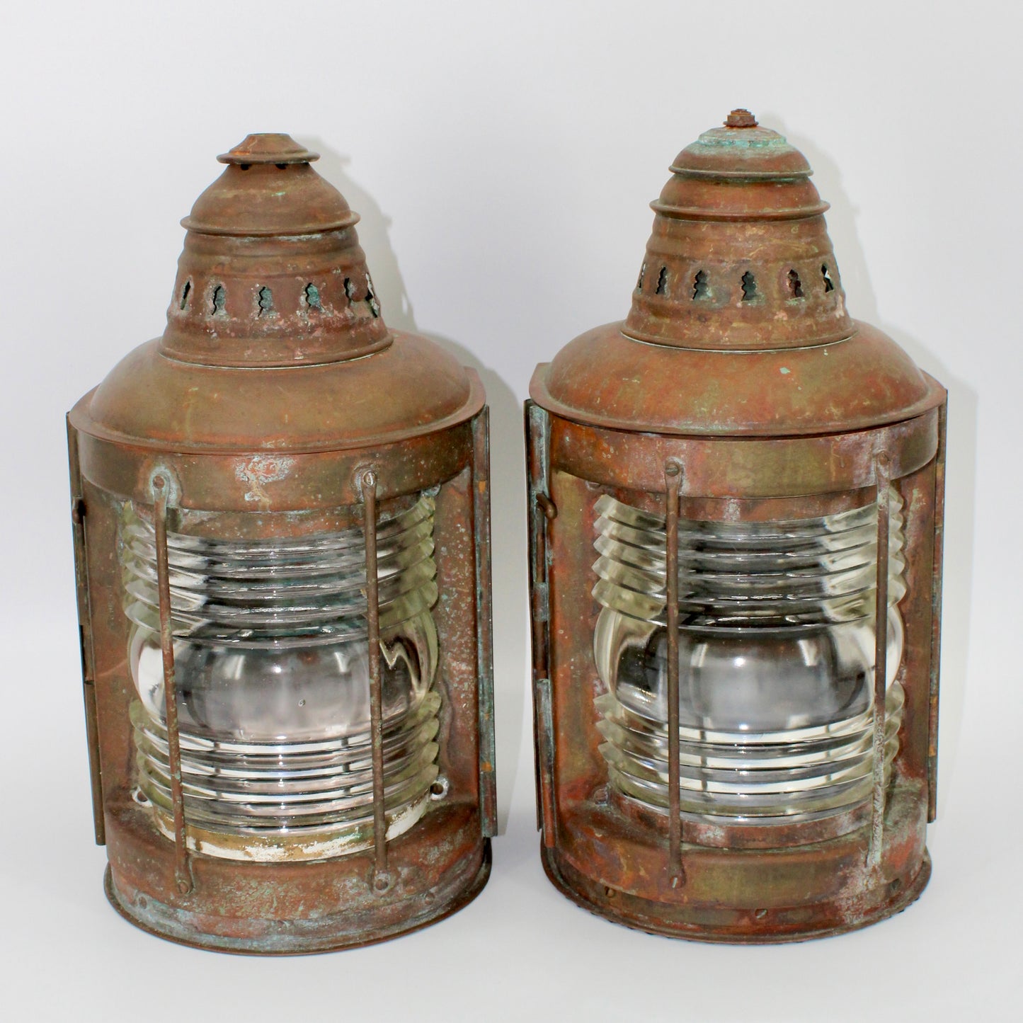 Copper Perko De-Lite Ship's Lantern-Early Pair