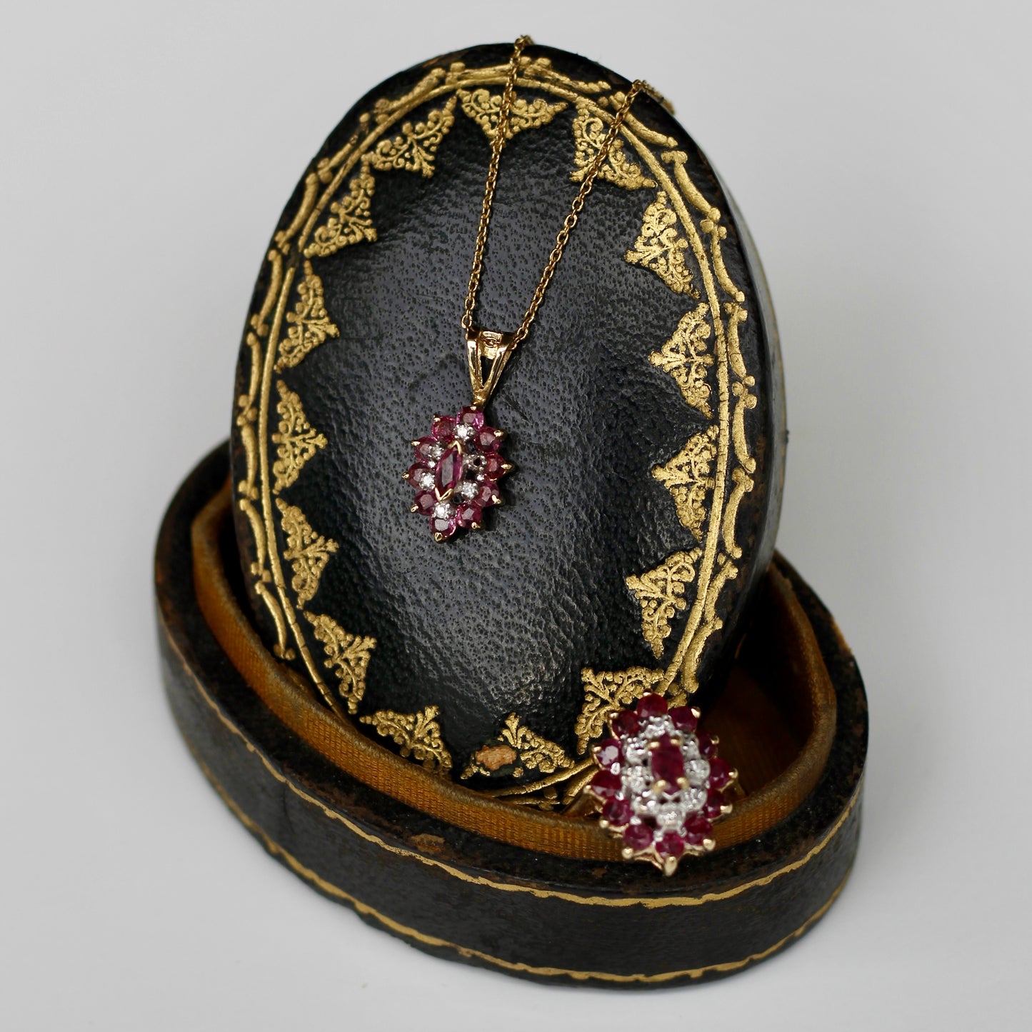 Antique Ruby & Diamond Set, 2.4 CTW 14K/9K Gold
