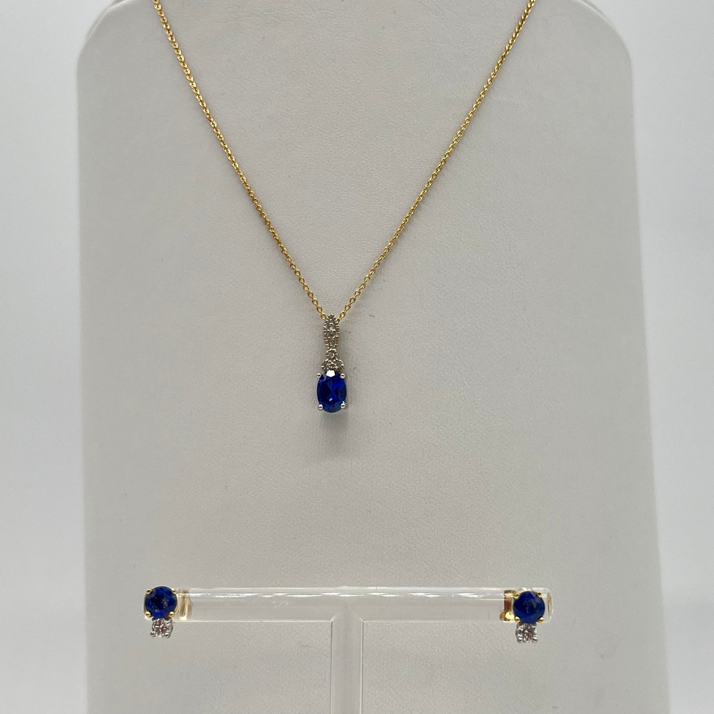 Sapphire & Diamond Set Two-Tone Gold, 2.35 CTW 14K