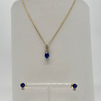 Sapphire & Diamond Set Two-Tone Gold, 2.35 CTW 14K