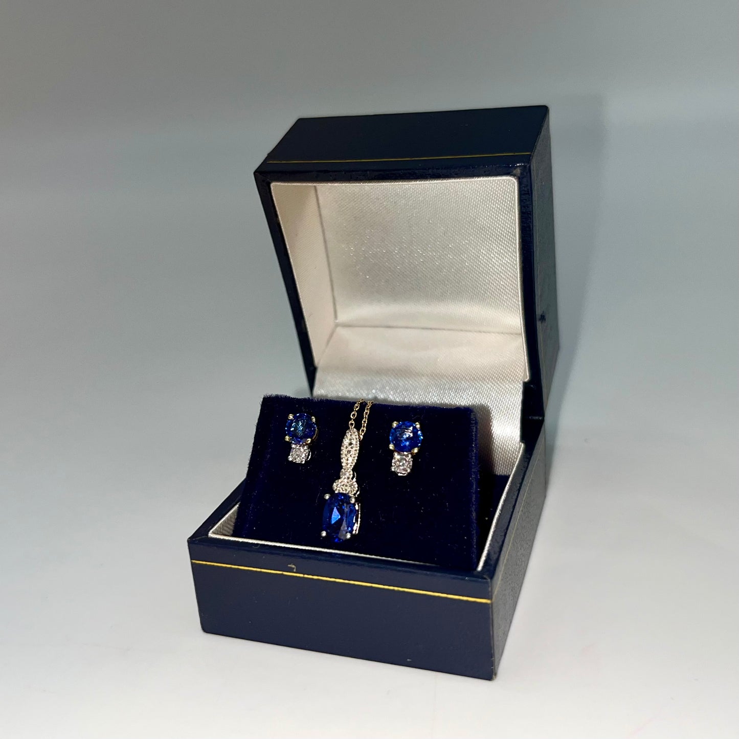 Sapphire & Diamond Set Two-Tone Gold, 2.35 CTW 14K