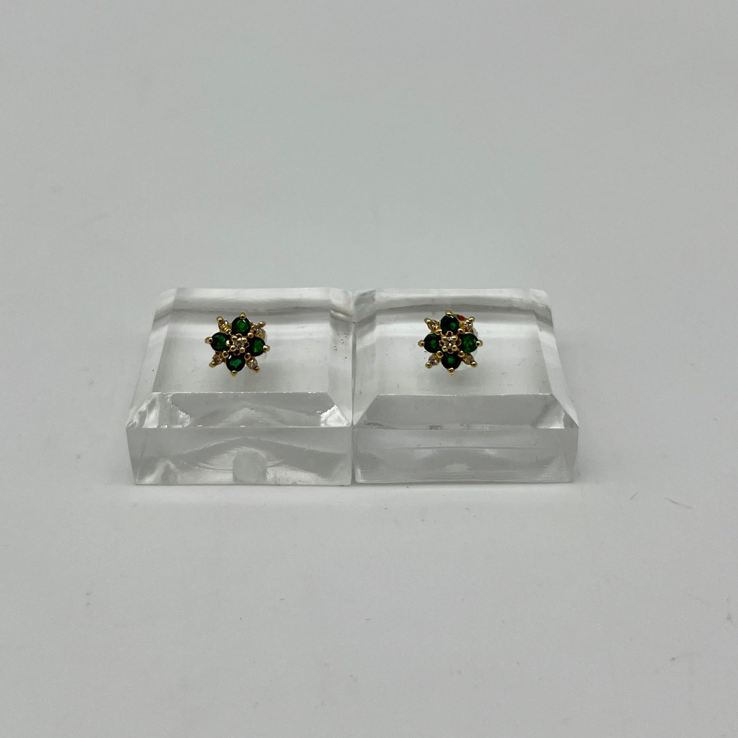 1930's Emerald & Diamond Gold Earrings, 2.29 CTW 18K Gold