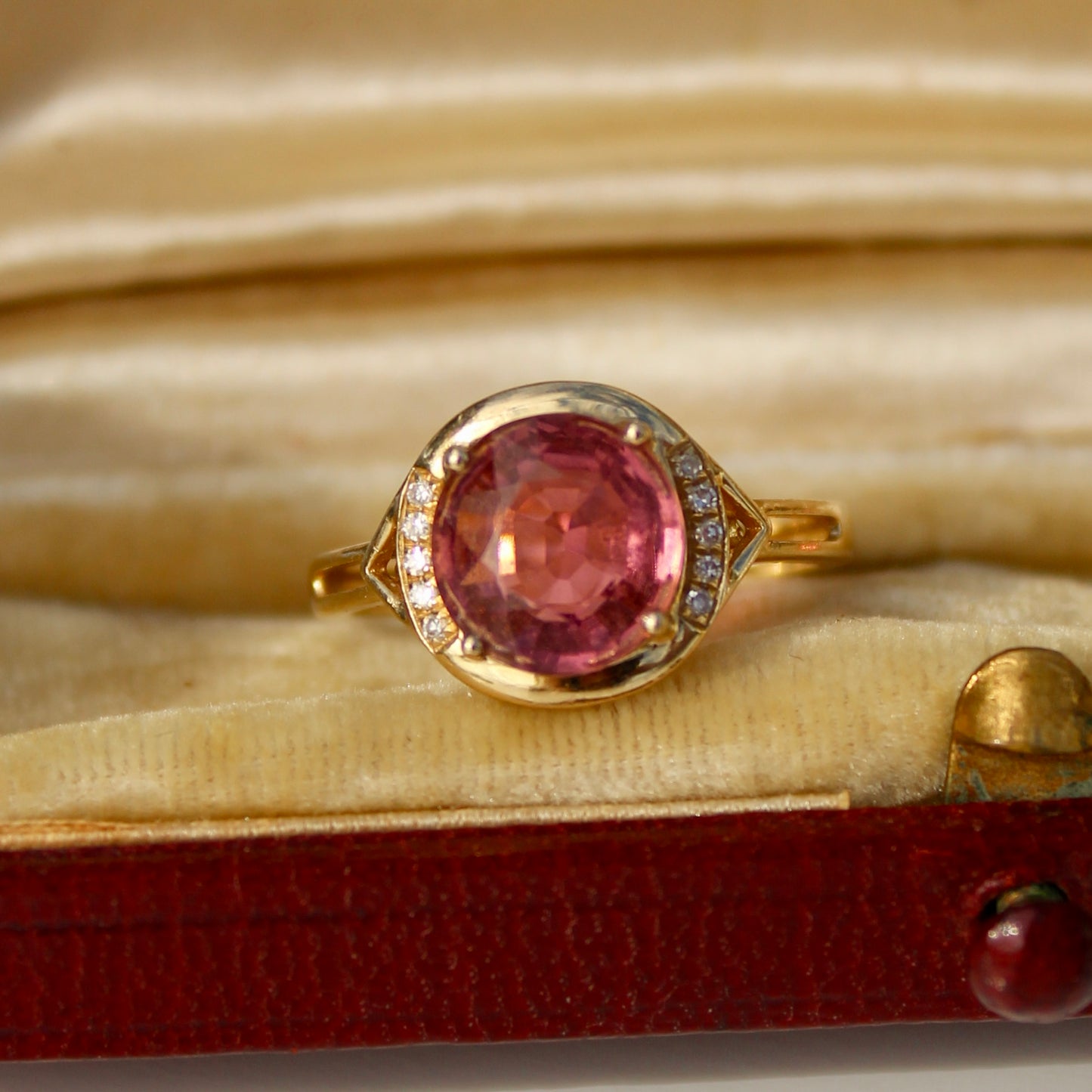 Pink Tourmaline & Diamond Set, 3.55 Carats 14K Gold
