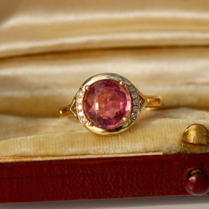 Pink Tourmaline & Diamond Set, 3.55 Carats 14K Gold