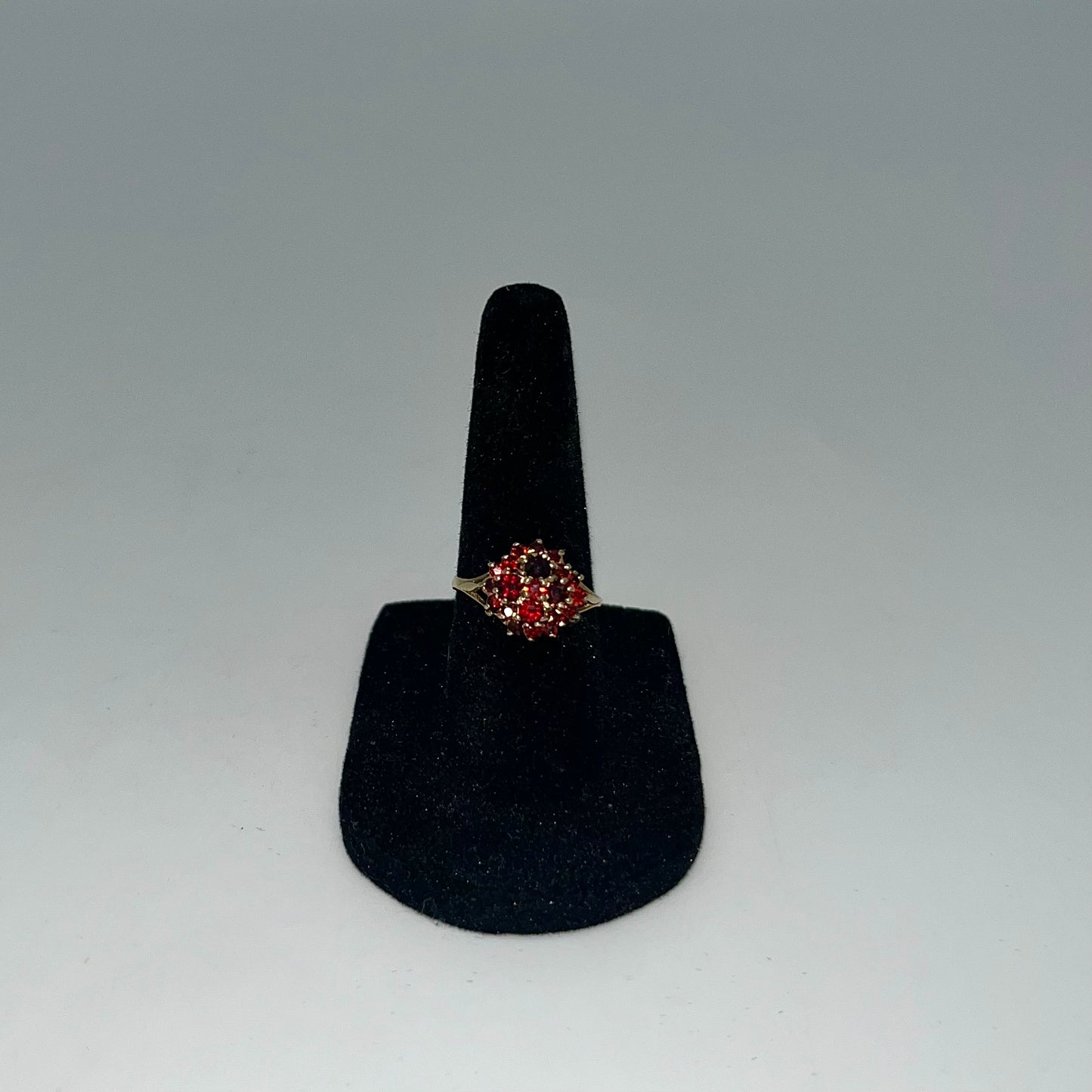 Victorian Garnet Cluster Ring, 1.54 CTW 9K Gold