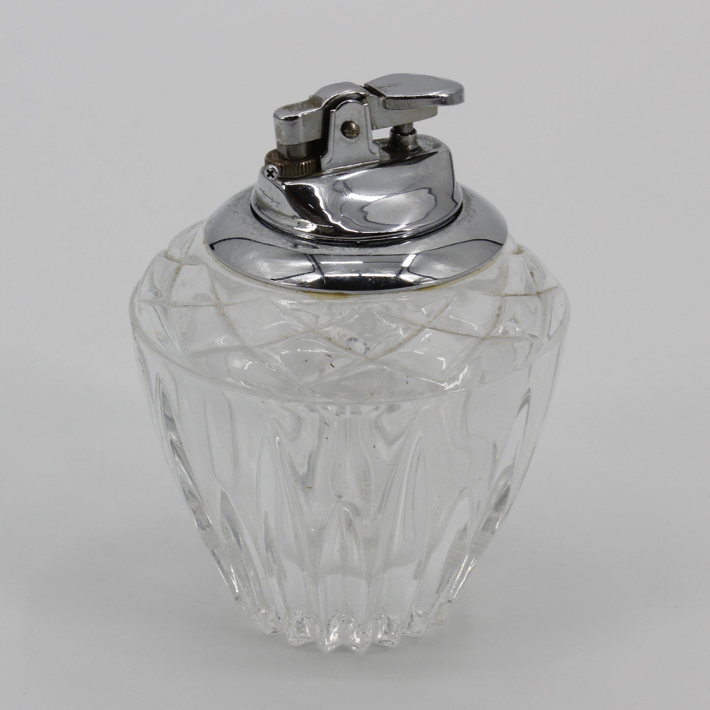 Antique Sterling Silver & Cut-Crystal Lighter