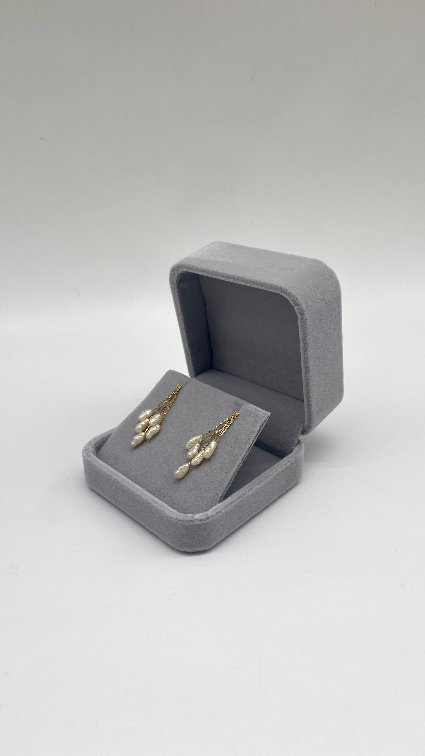 Baroque Pearl Cluster Drop Earrings, 3.75mm 14K Gold
