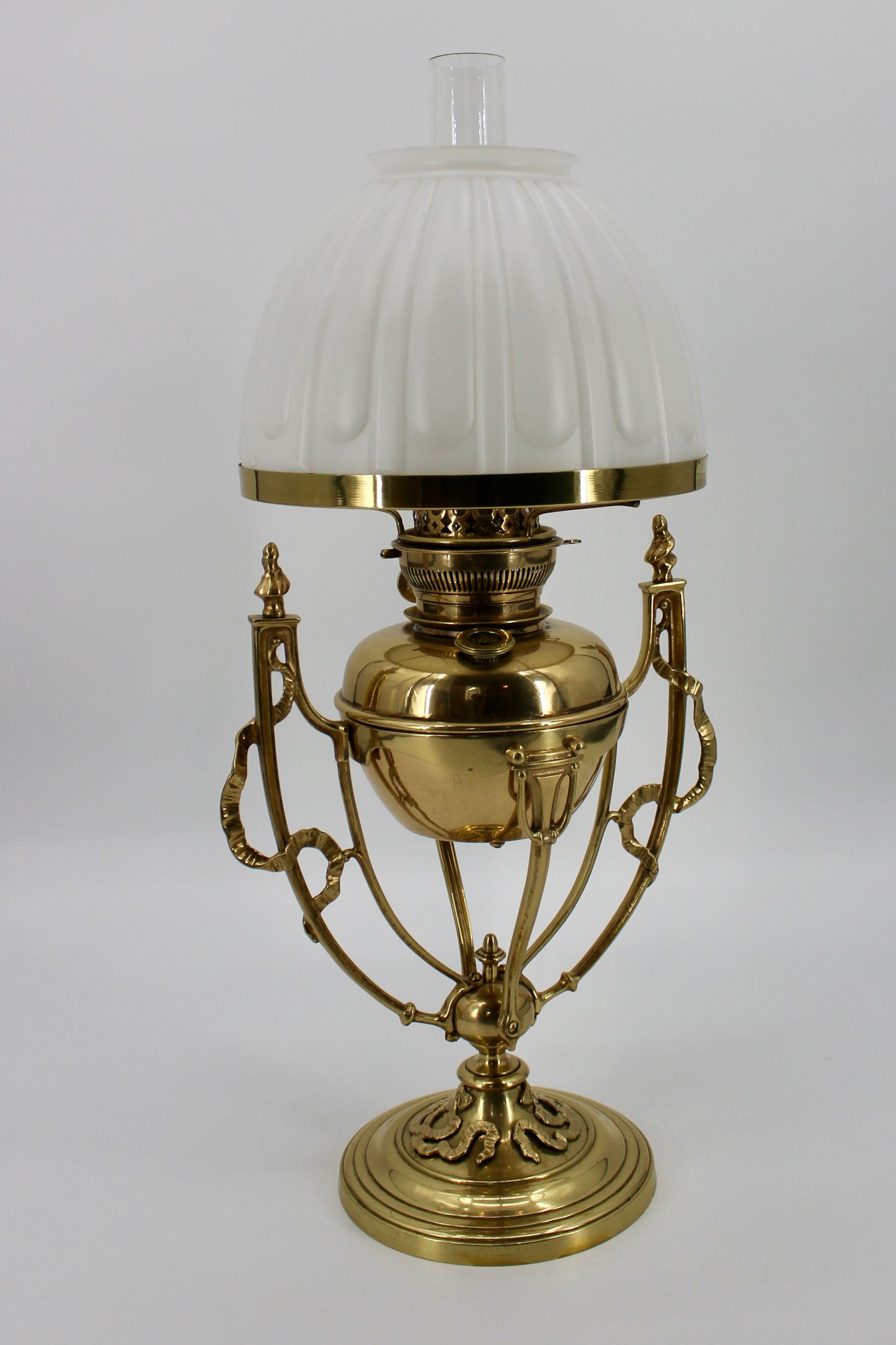 Rare 1860's Ornate Brass Morris Patent Lamp by Hinks & Son