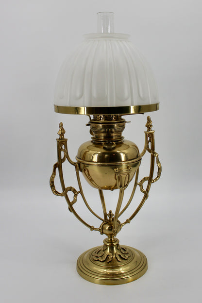 Rare 1860's Ornate Brass Morris Patent Lamp by Hinks & Son