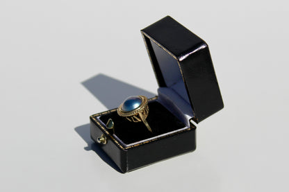 Black Mabe Pearl Ornate Ring, 11mm 10K Gold
