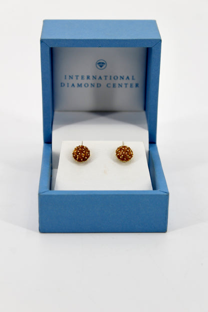 Citrine Cluster Stud Earrings, 1 CTW 18K Gold