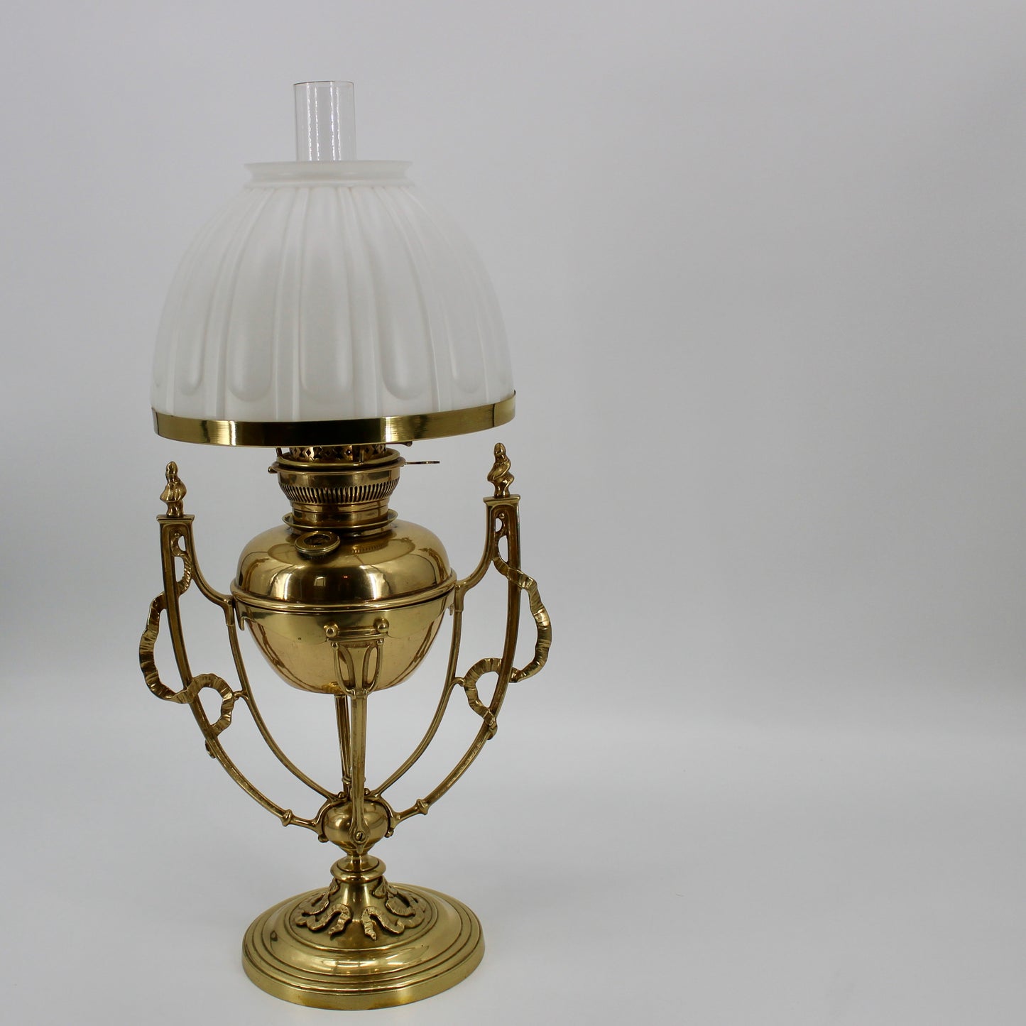 Rare 1860's Ornate Brass Morris Patent Lamp by Hinks & Son