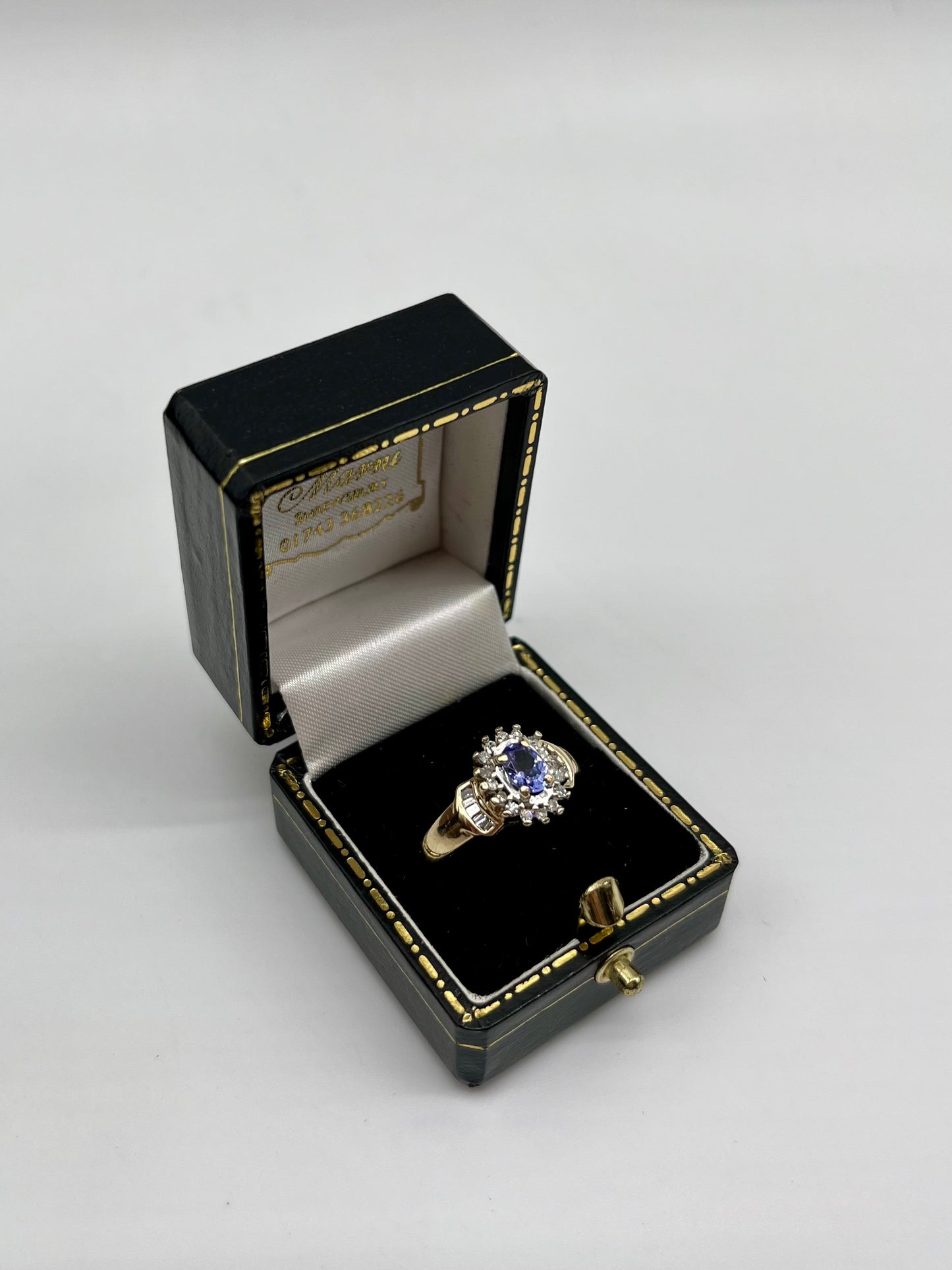 Antique Tanzanite & Diamond Ring, 1 CTW 10K Gold