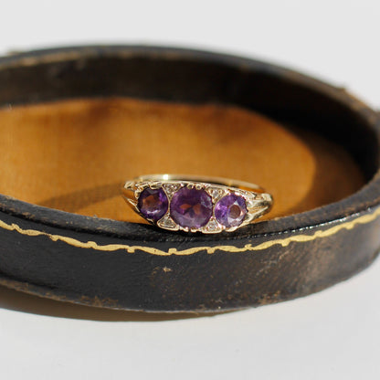 Amethyst & Diamond Ring, 1 Carat 14K Gold