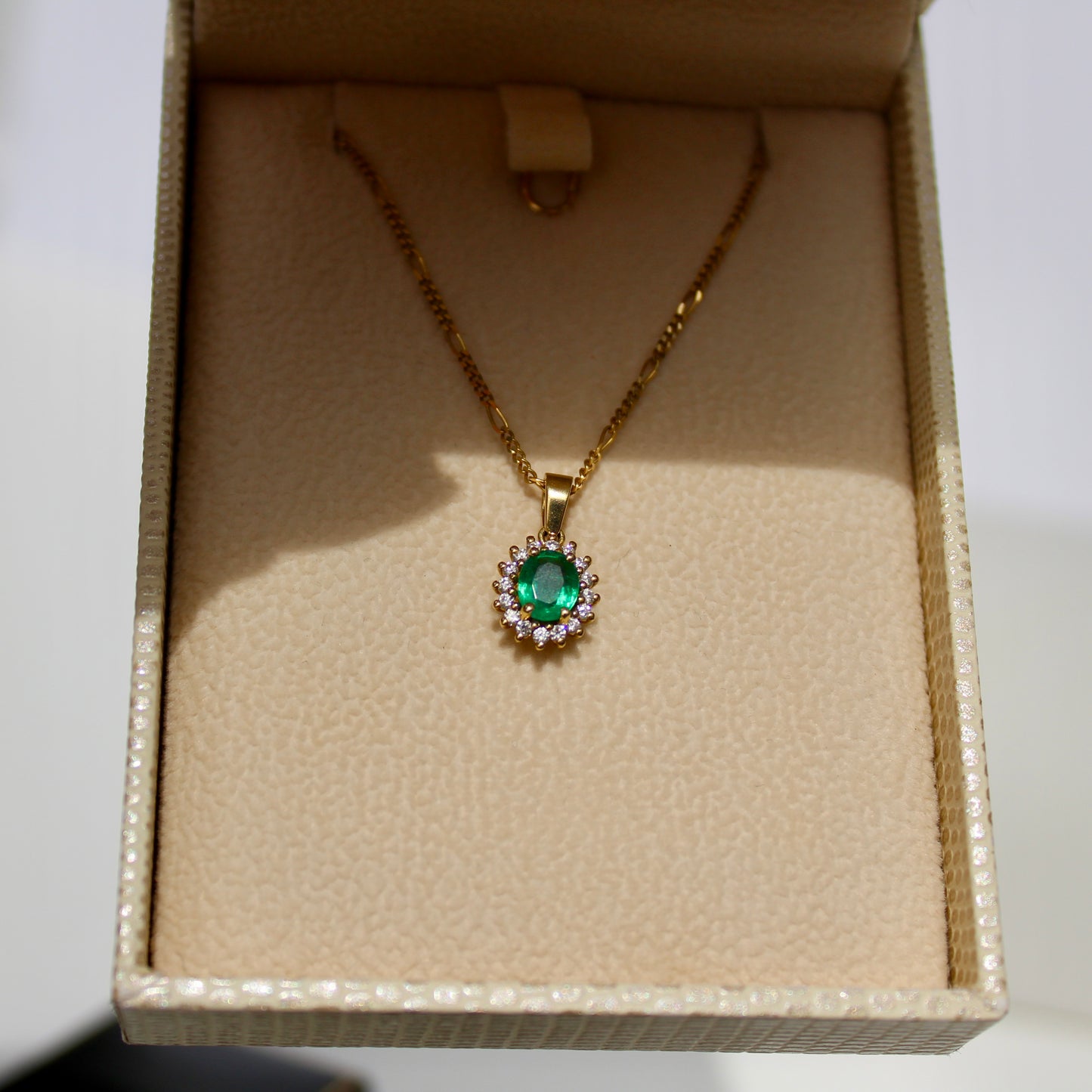 Emerald & Diamond Pendant, 0.83 CTW 18K Gold