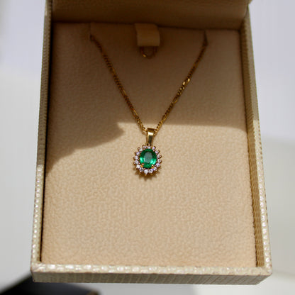 Emerald & Diamond Pendant, 0.83 CTW 18K Gold