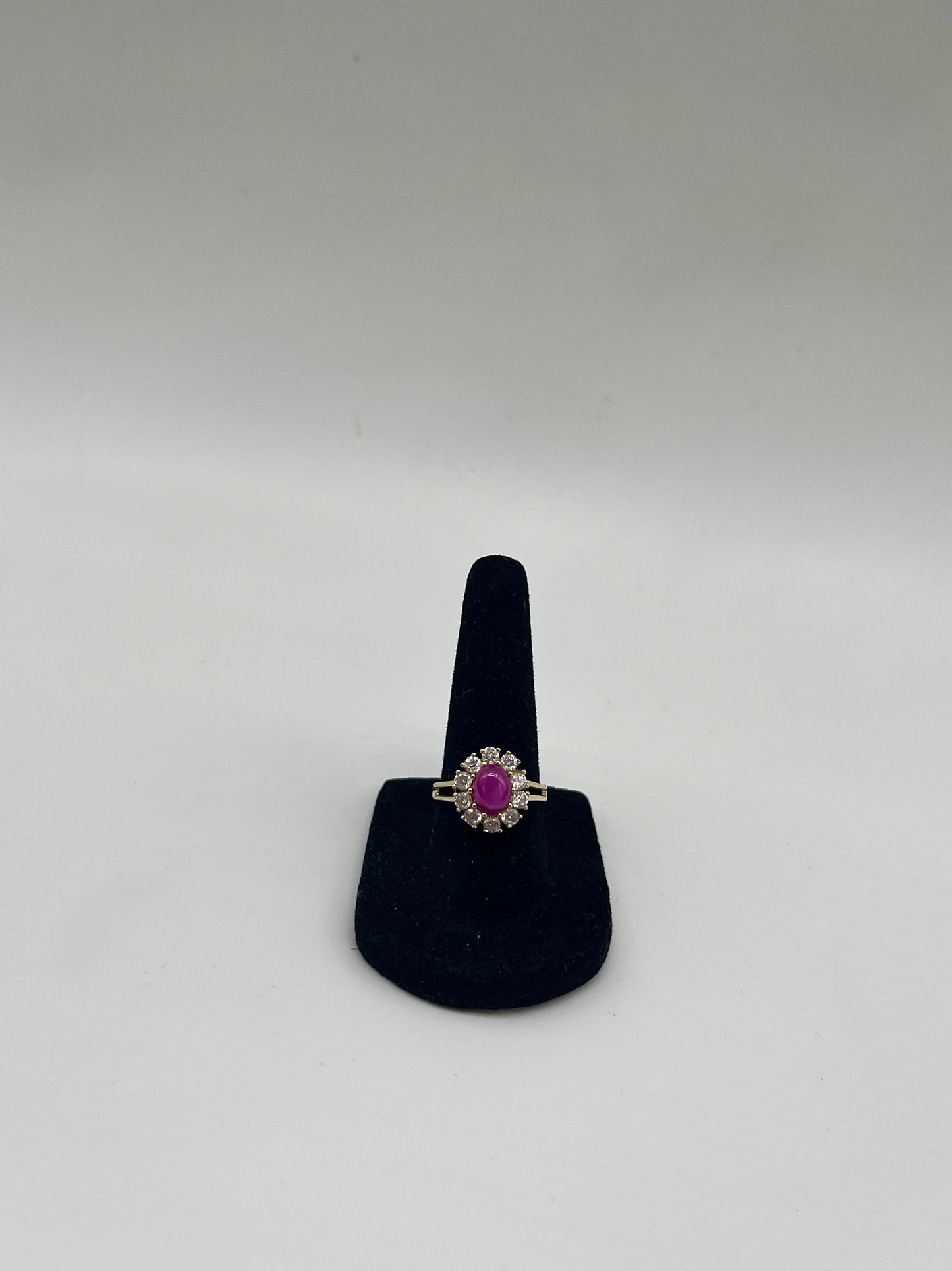 Bague en or 14 carats avec cabochon en rubis étoilé et spinelle, 3 carats