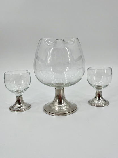 Sterling Silver Decanter & Glass Set by Alvin