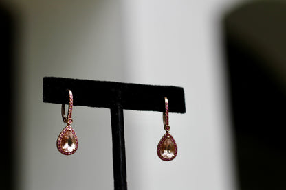 Morganite & Pink Sapphire Set, 6.1 Carats 14K Gold