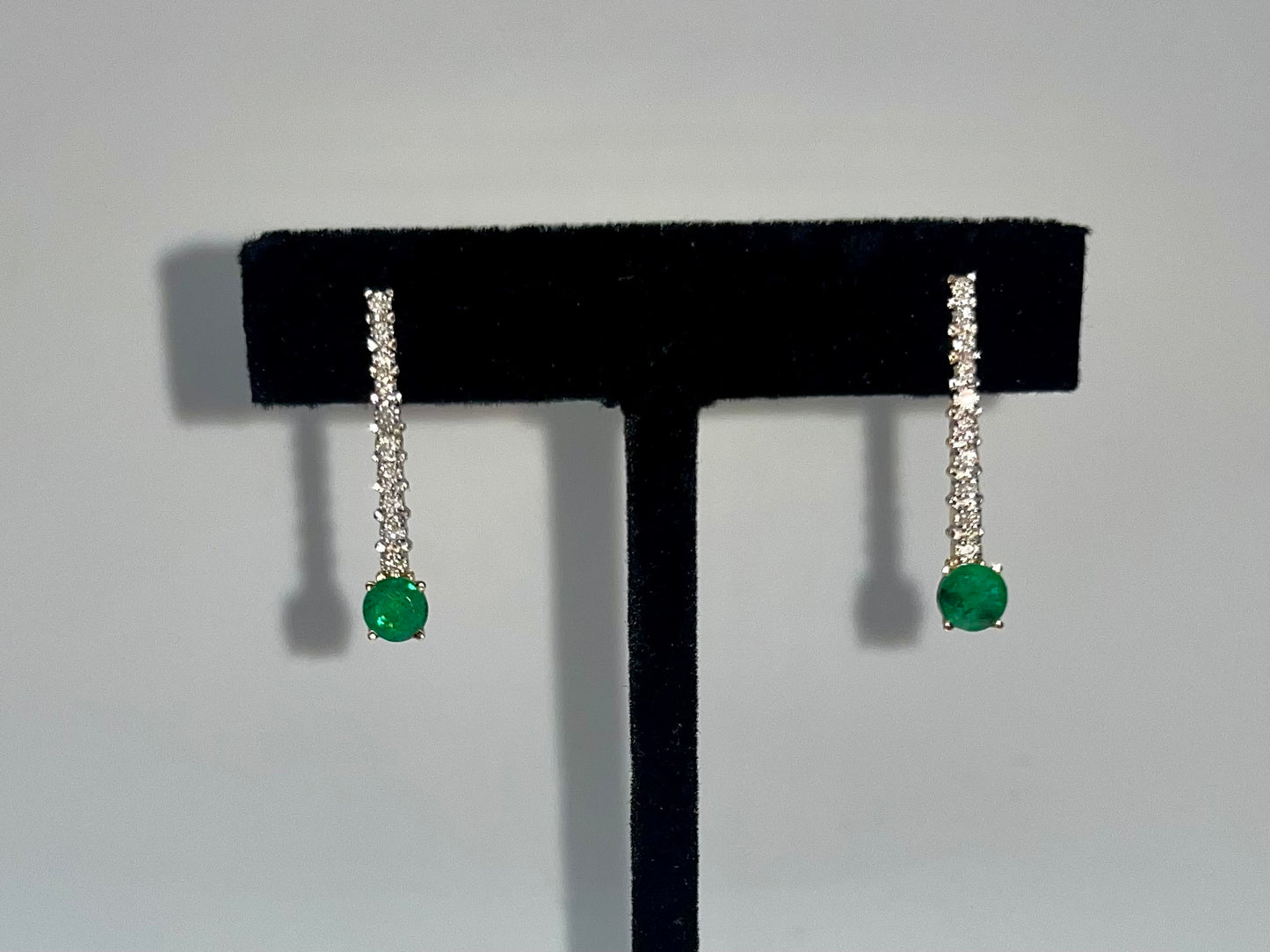 Emerald & Diamond Drop Earrings, 1.01 CTW 14K Gold