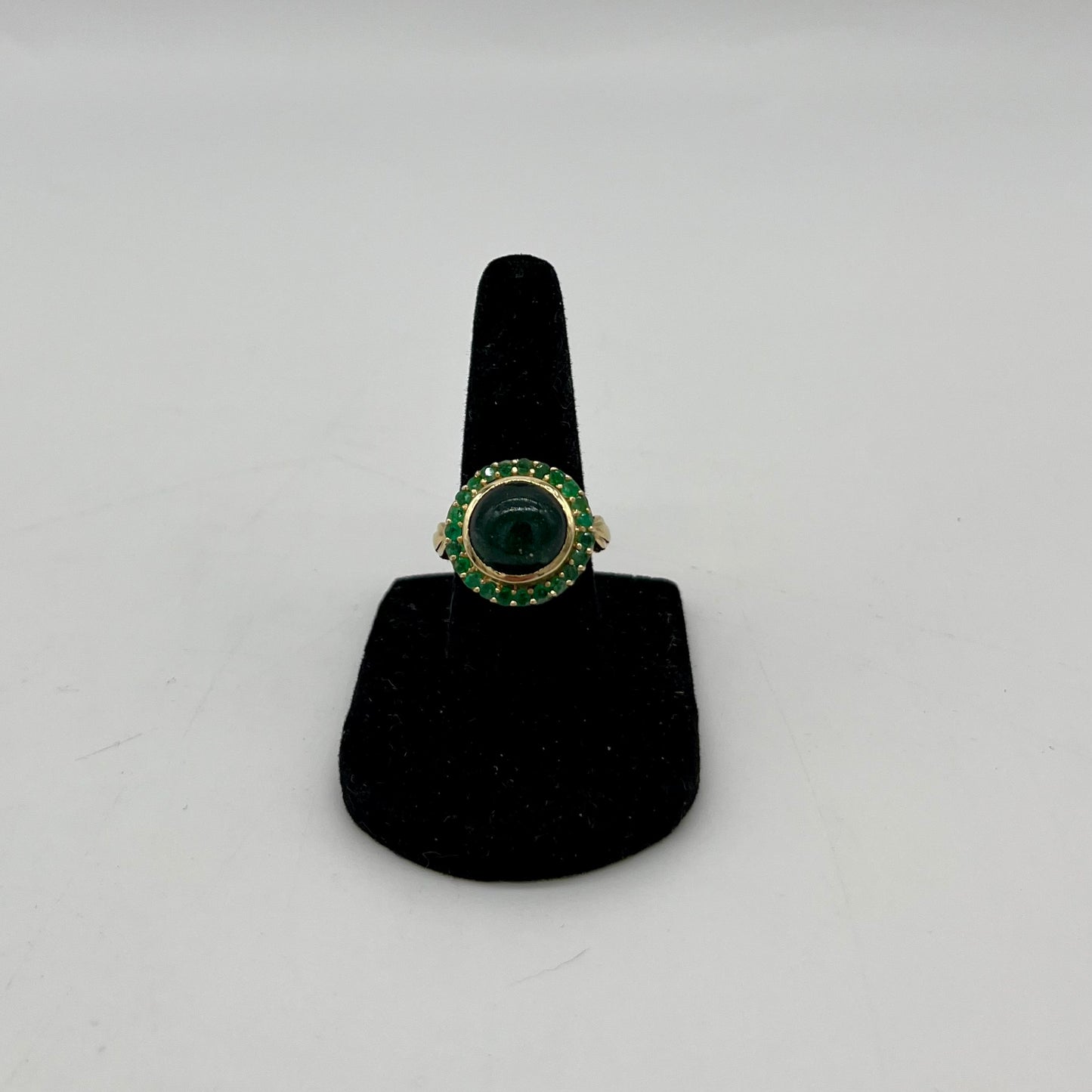 Bague en or 14 carats avec émeraude et lapis-lazuli vert, 3,81 ct