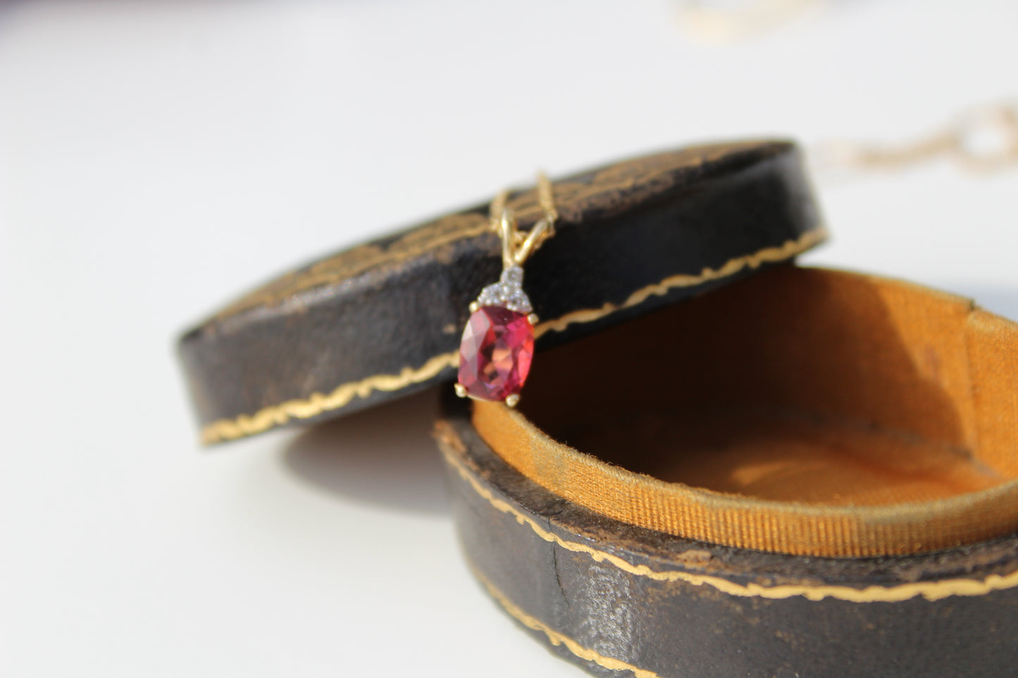 Madagascar Pink Tourmaline & Diamond Necklace, 1.47 Carats 14K Gold