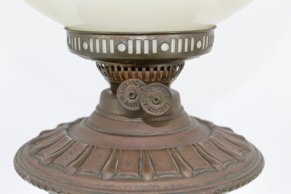 1890's English Duplex Banquet Lamp (Hand-Painted Globe Shade)