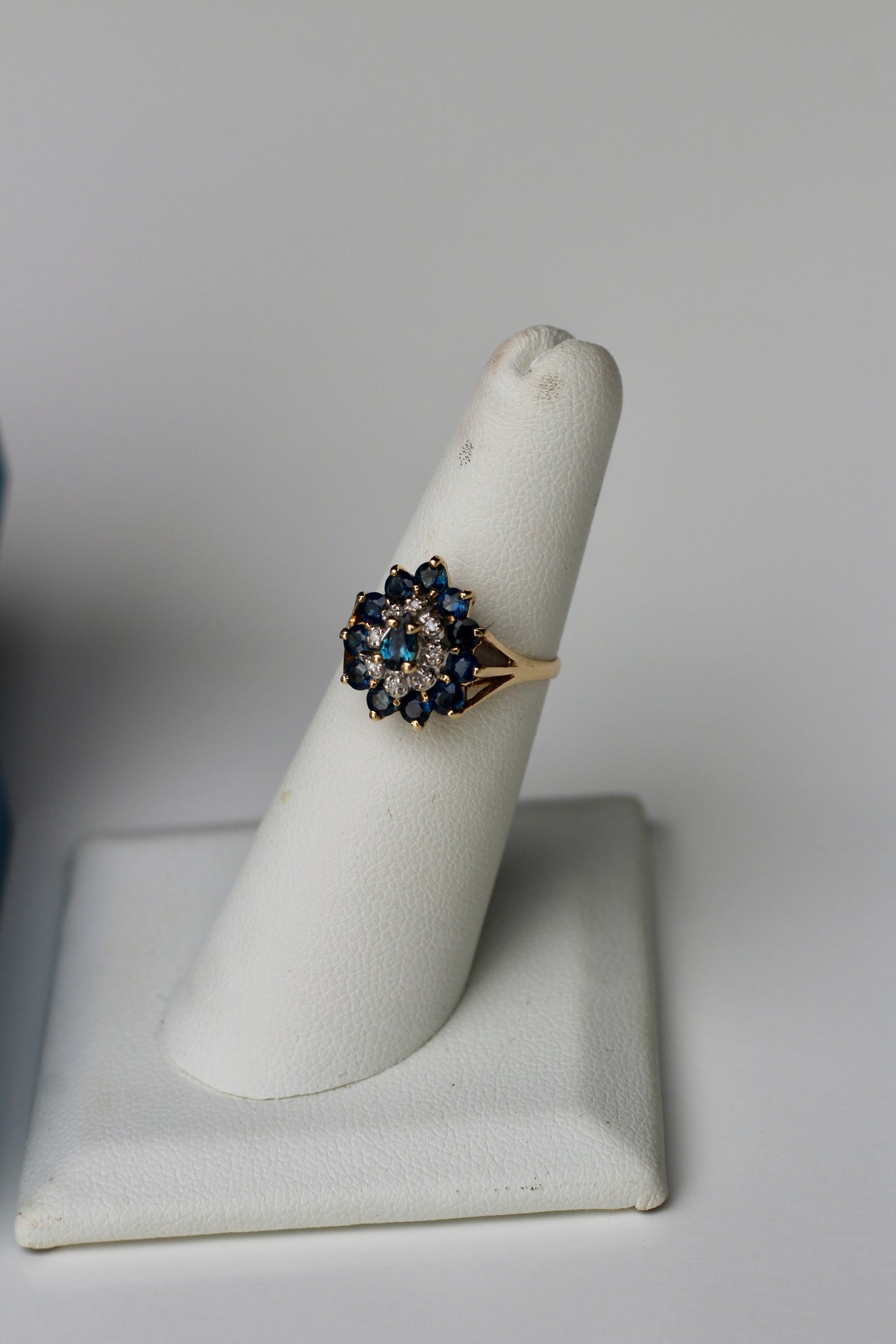 Antique Sapphire Diamond Cluster Set- Ring & Pendant, 2.25 Carats 14K Gold