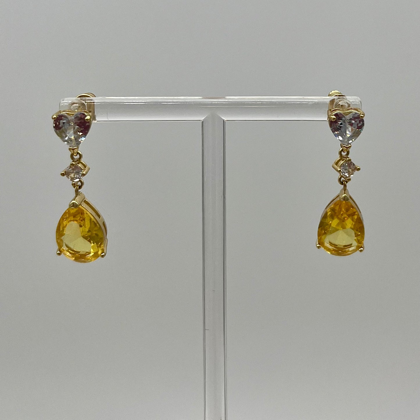 Citrine & Burmese Spinel Drop Earrings, 12 CTW 14K Vermeil