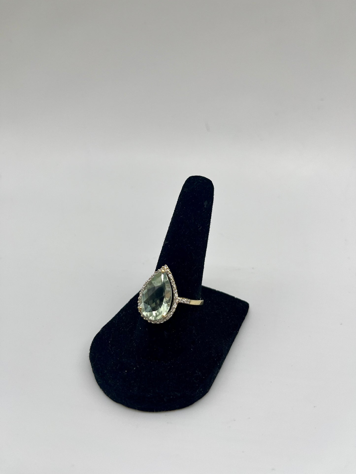 Prasiolite & Diamond Halo Cocktail Ring, 5.7 CTW 10K Gold