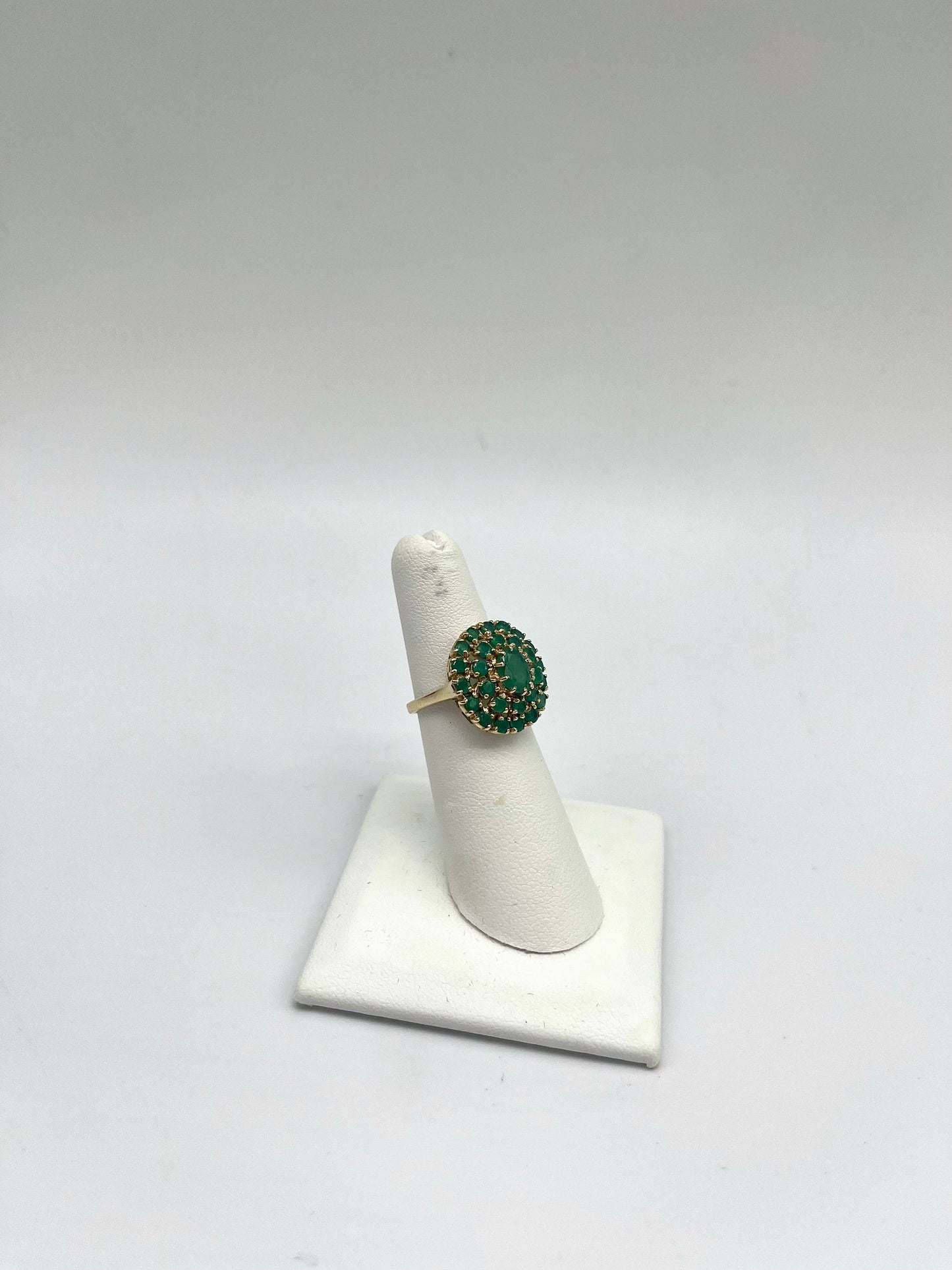 Edwardian Emerald Cluster Ring, 1.83 CTW 14K Gold