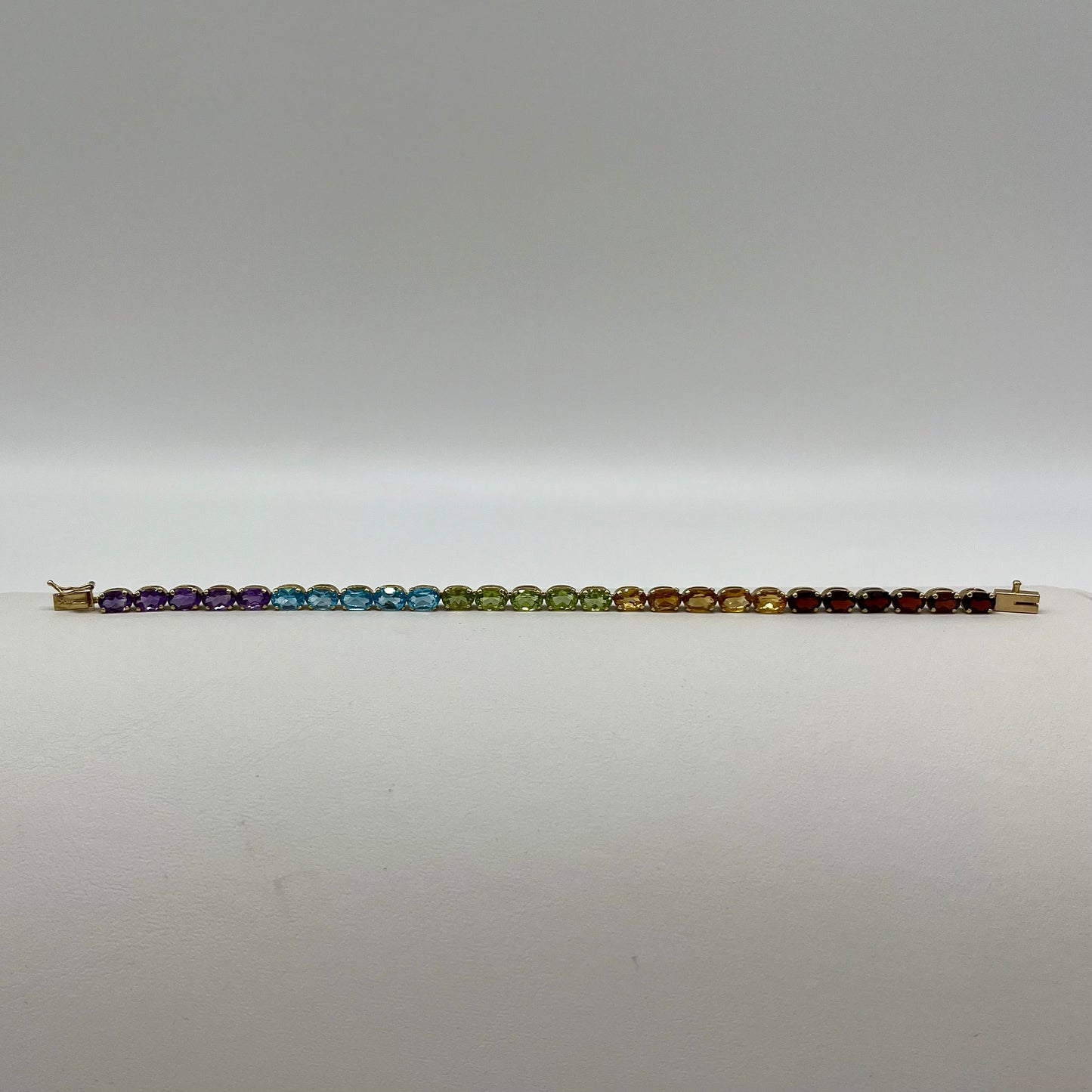 Precious Gemstone 'Rainbow' Tennis Bracelet, 6.75 CTW 14K Gold