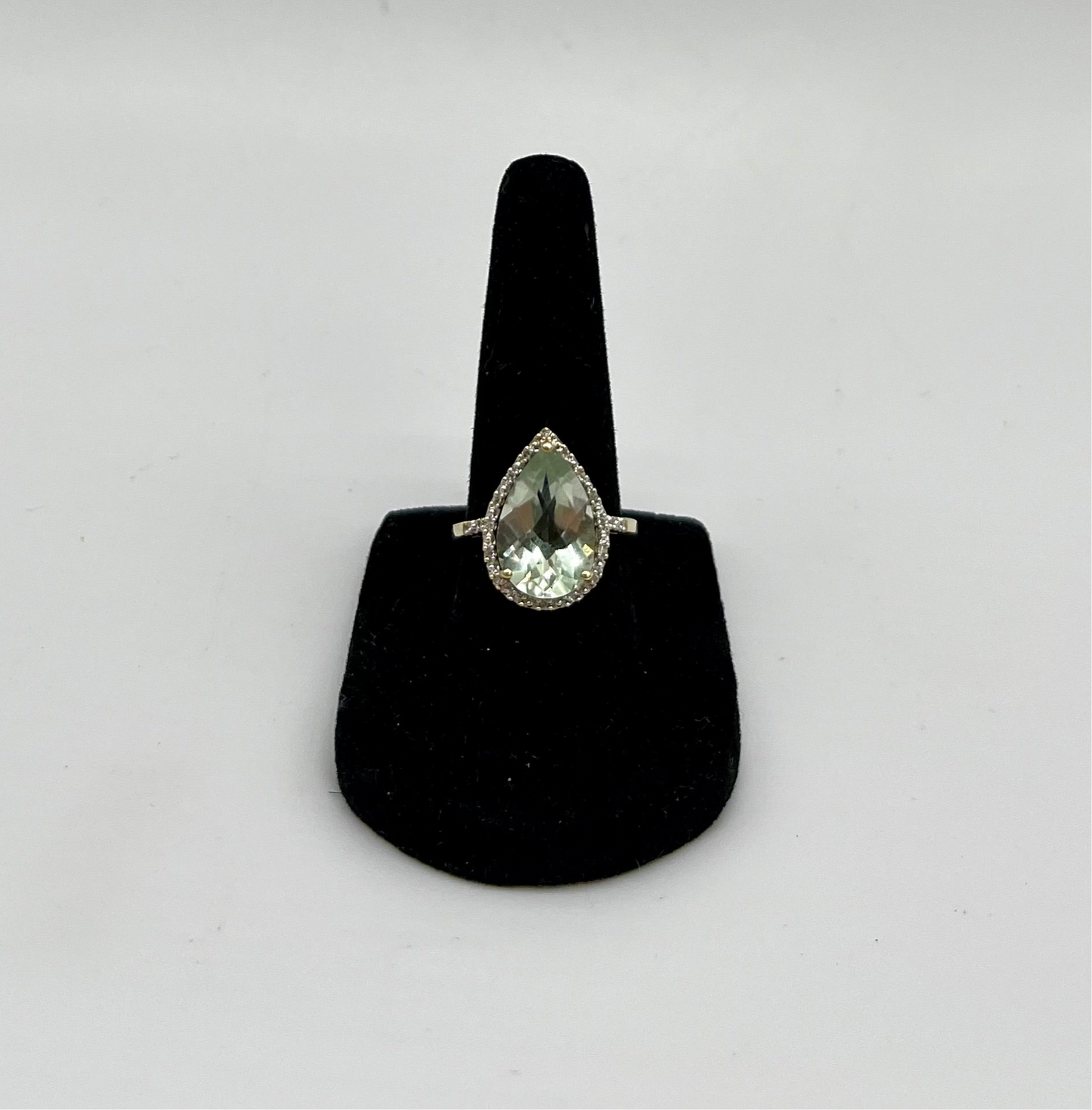 Prasiolite & Diamond Halo Cocktail Ring, 5.7 CTW 10K Gold