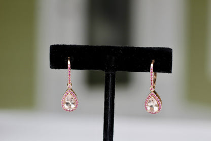 Morganite & Pink Sapphire Set, 6.1 Carats 14K Gold