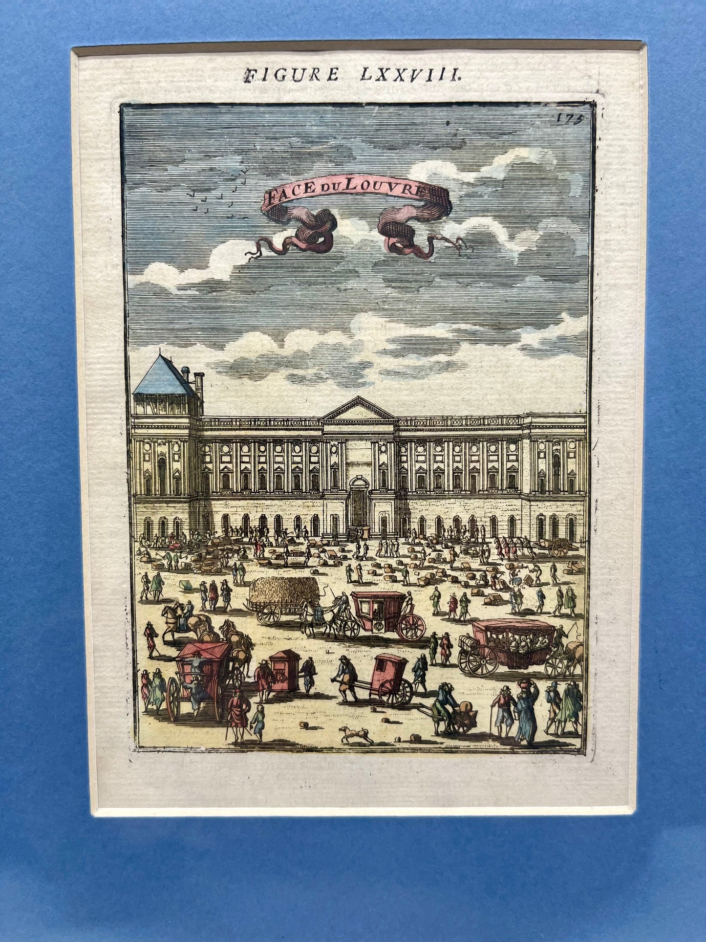 1683 Louvre by Alain Manesson Mallet, Hand-Coloured Copperplate Engraving (Framed)