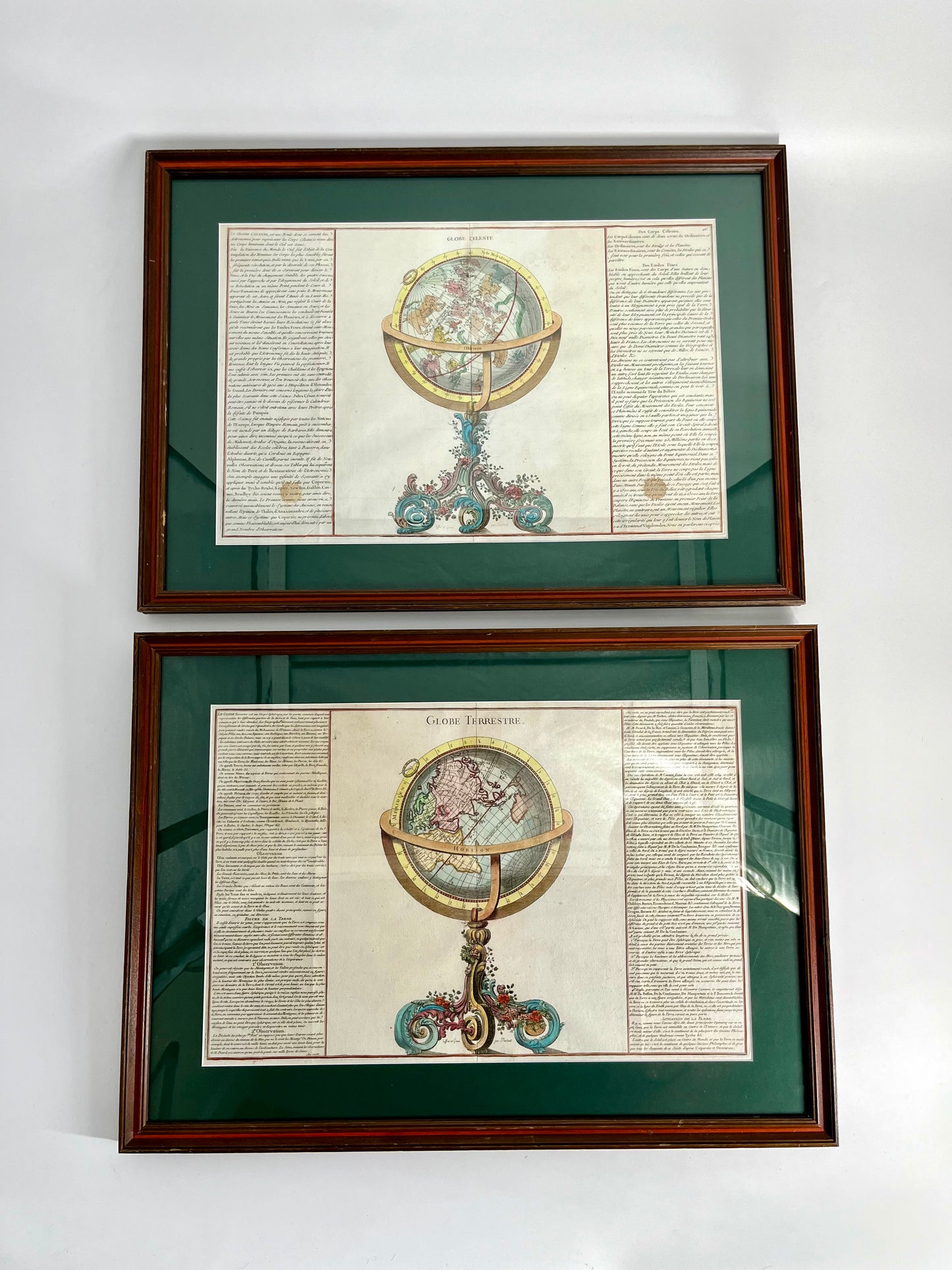 1761 Celestial & Terrestrial Globes- Claude Buy de Mornas (Framed Pair-Vol.1 Atlas Prints)