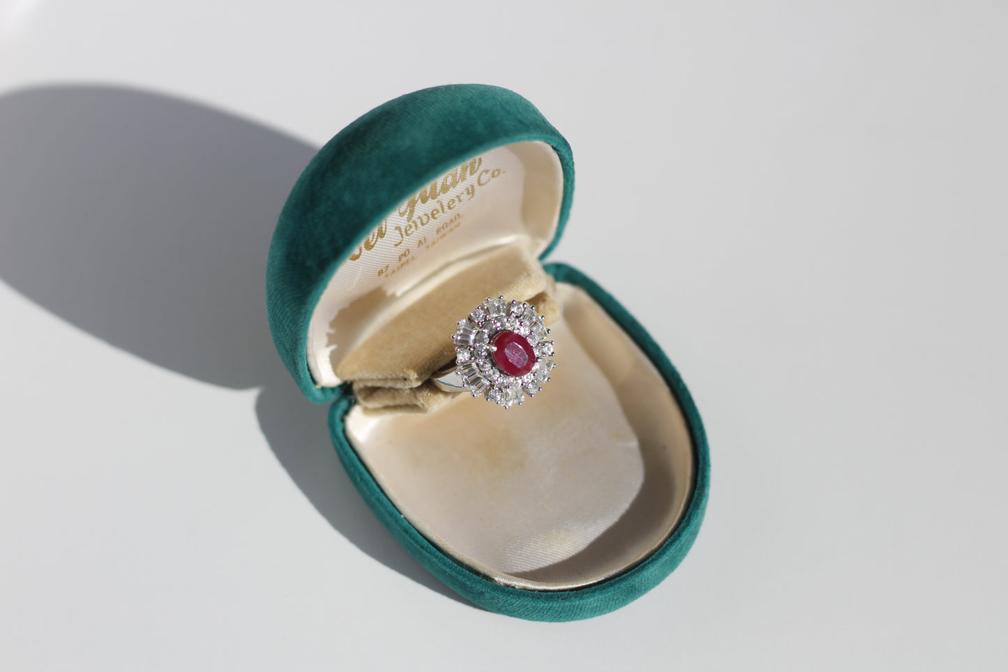 Burma Ruby & White Sapphire Cocktail Ring, 3.79 CTW 10K White Gold