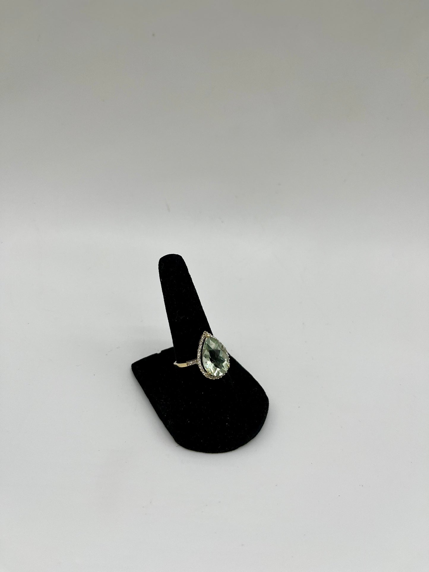 Prasiolite & Diamond Halo Cocktail Ring, 5.7 CTW 10K Gold