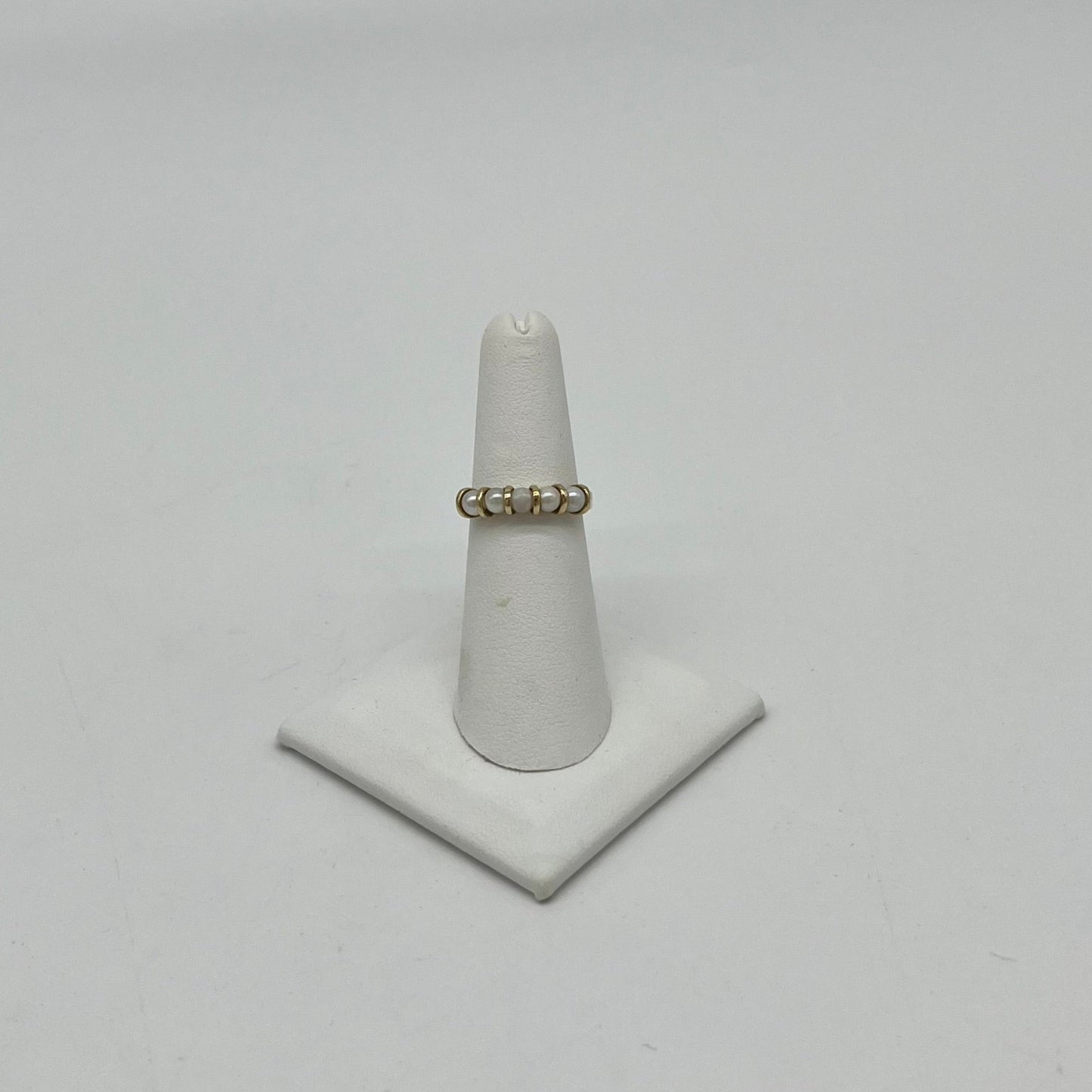 1920's Band of Pearls Ring, 1.06 CTW 9K Gold