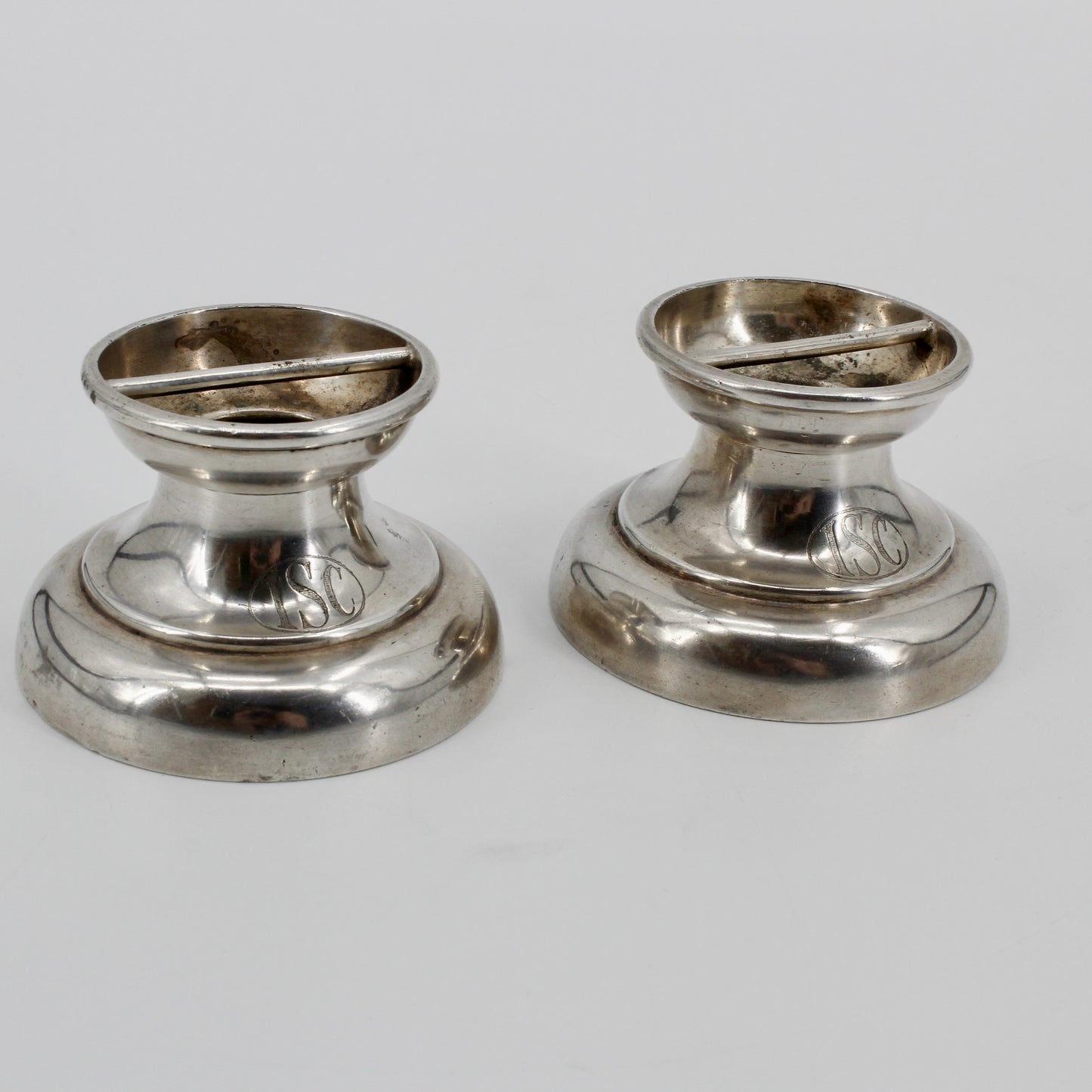 Mappin & Webb Silver Cigar Rest Pair