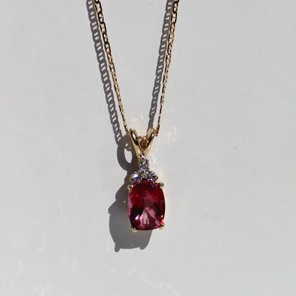Pink Tourmaline & Diamond Set, 3.55 Carats 14K Gold