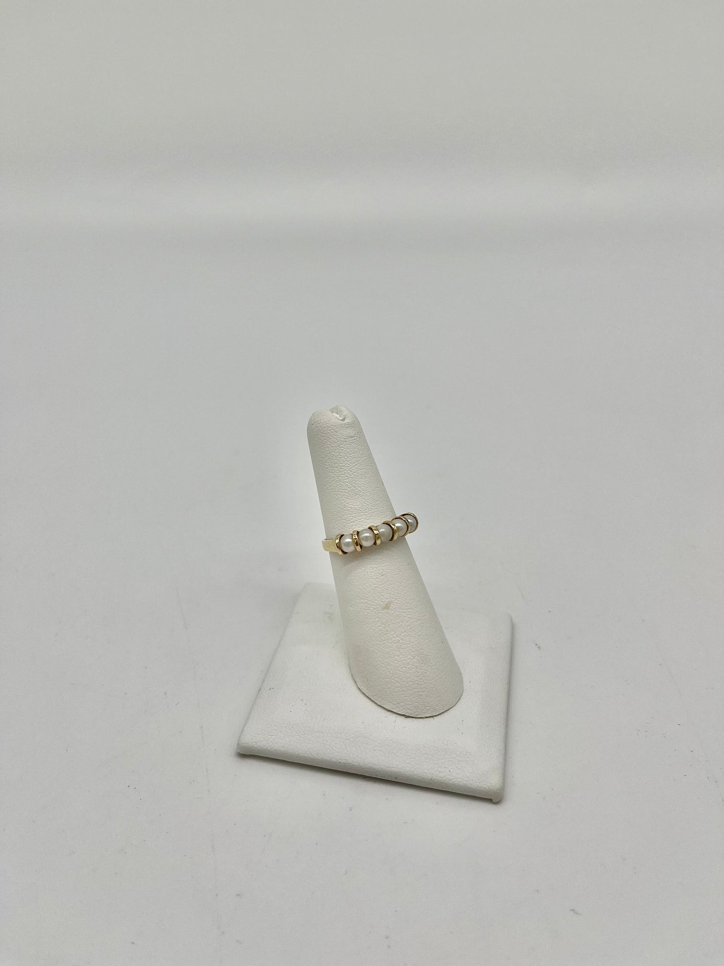 1920's Band of Pearls Ring, 1.06 CTW 9K Gold