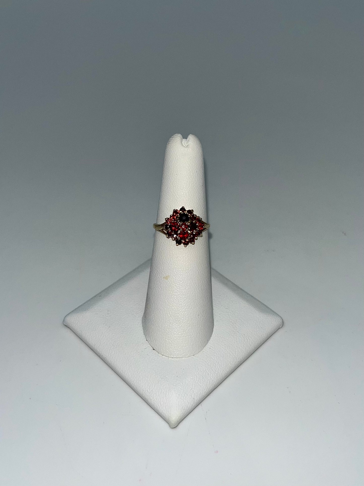 Victorian Garnet Cluster Ring, 1.54 CTW 9K Gold