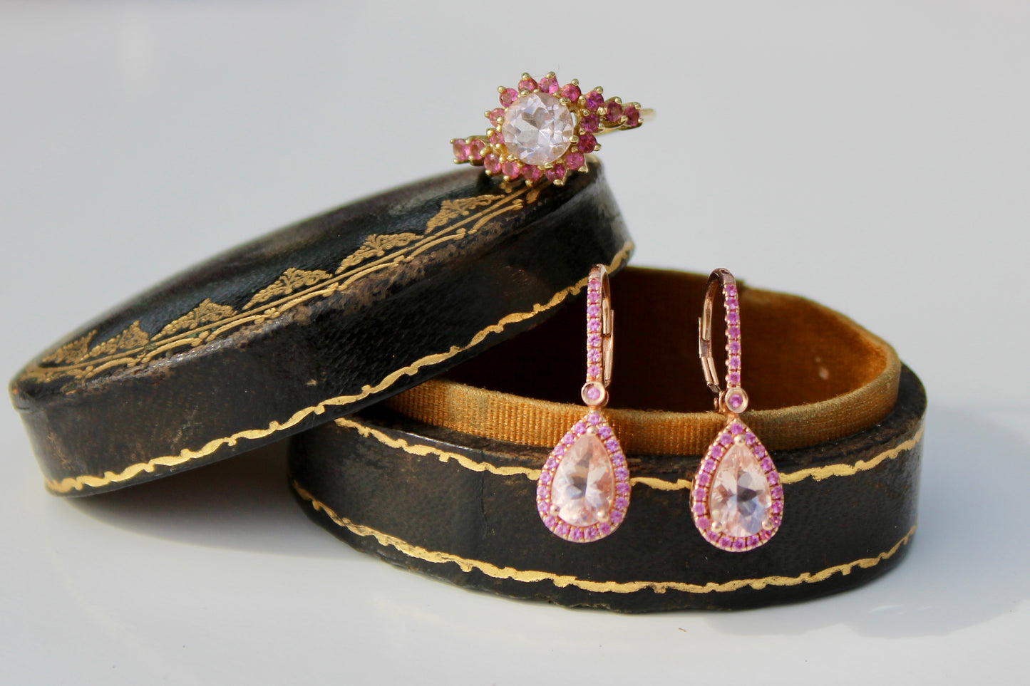 Morganite & Pink Sapphire Set, 6.1 Carats 14K Gold