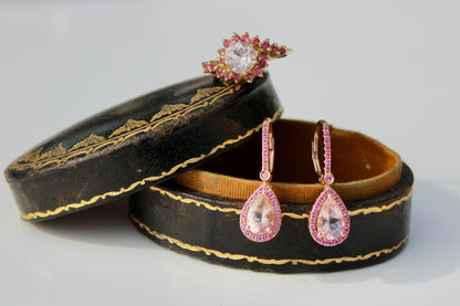 Morganite & Pink Sapphire Set, 6.1 Carats 14K Gold