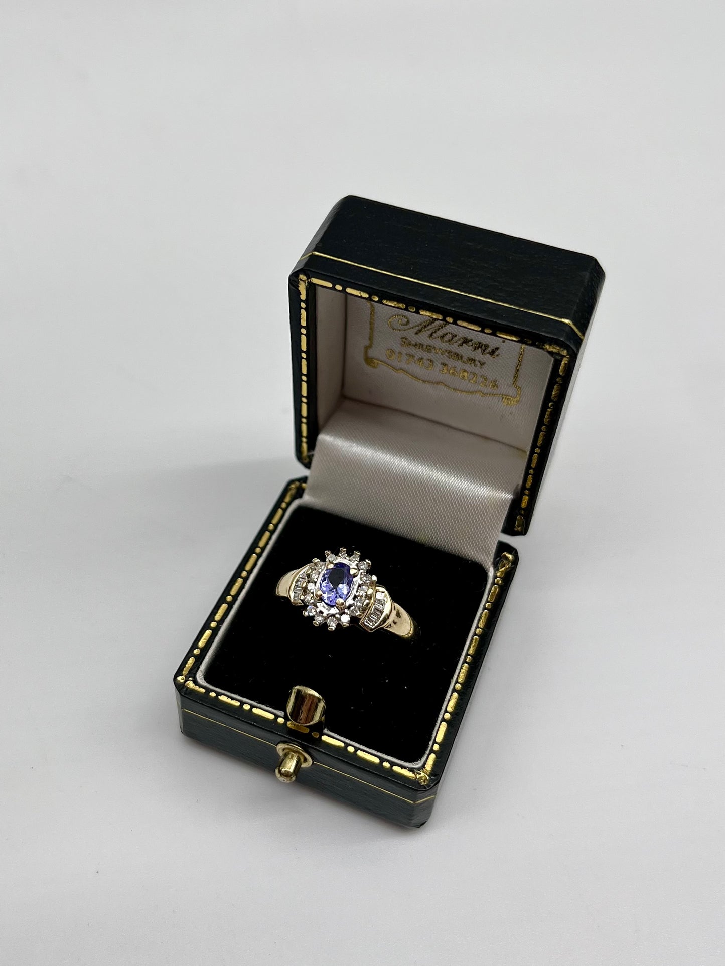 Antique Tanzanite & Diamond Ring, 1 CTW 10K Gold