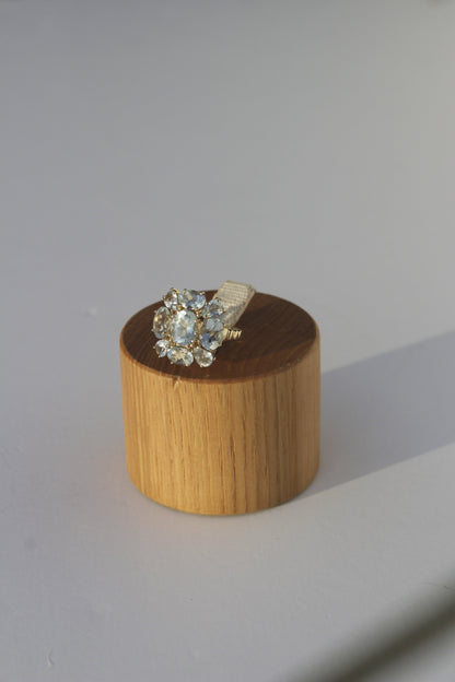 Antique Aquamarine Regency Cluster Ring, 6.5 Carats 10K Gold